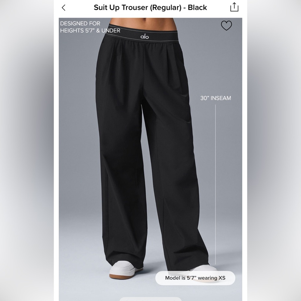 ALO Yoga suit up Black trousers pants Medium